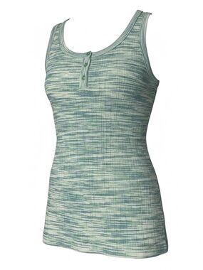 (NWT) Talbots Ribbed Tank Top in Mint & Blue Stripe